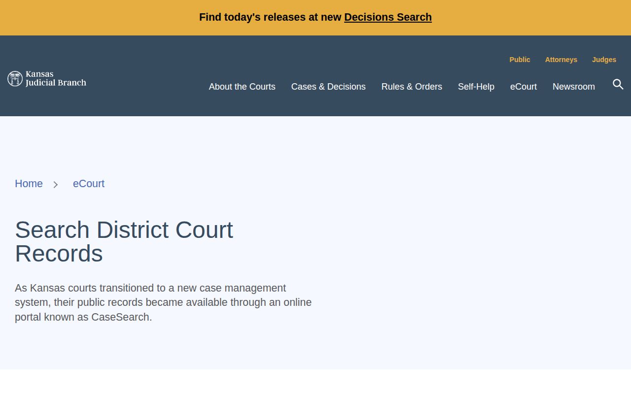 Kansas court record access for Pawnee County released inmates