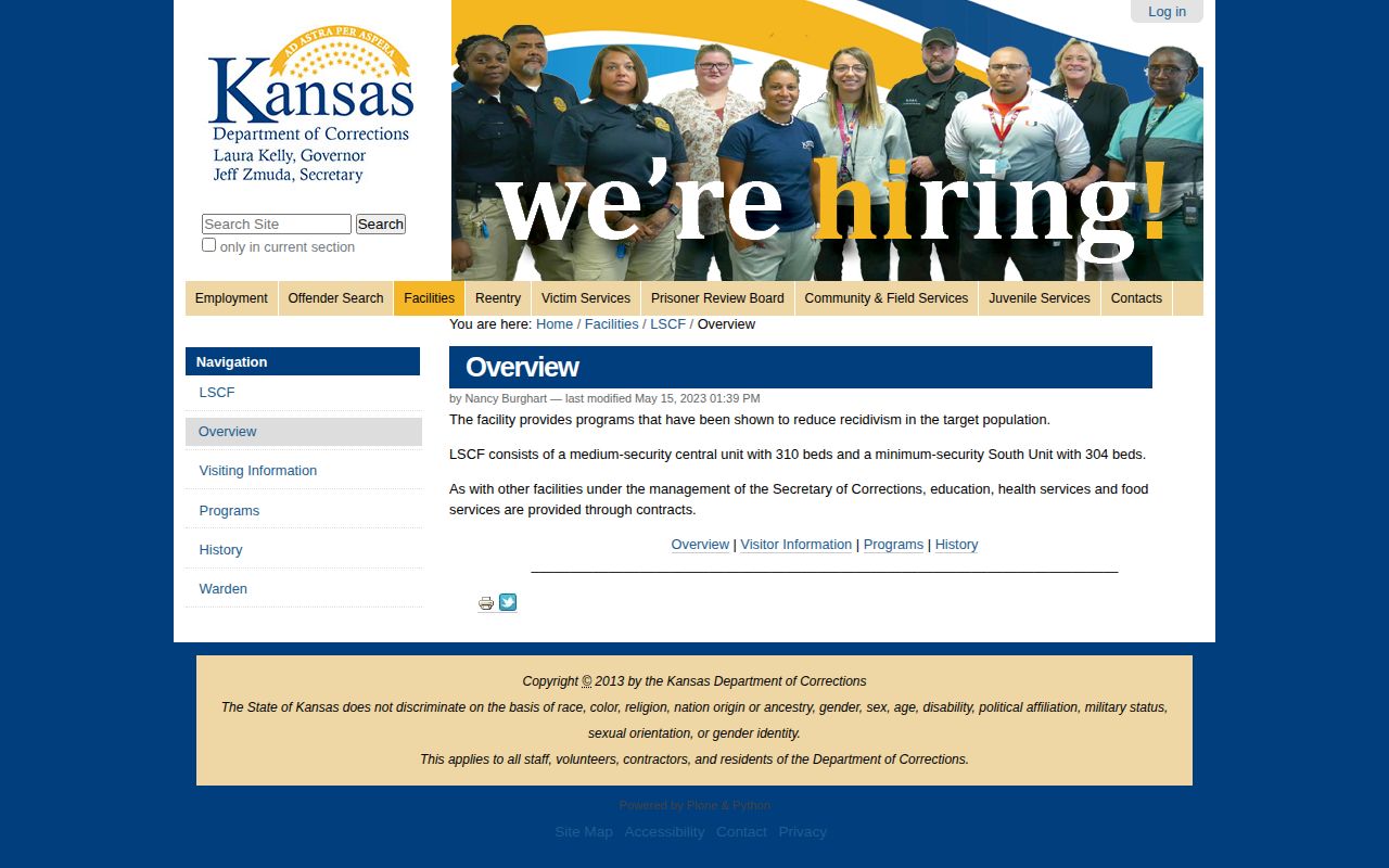 Larned State Correctional Facility overview for state-prison release records